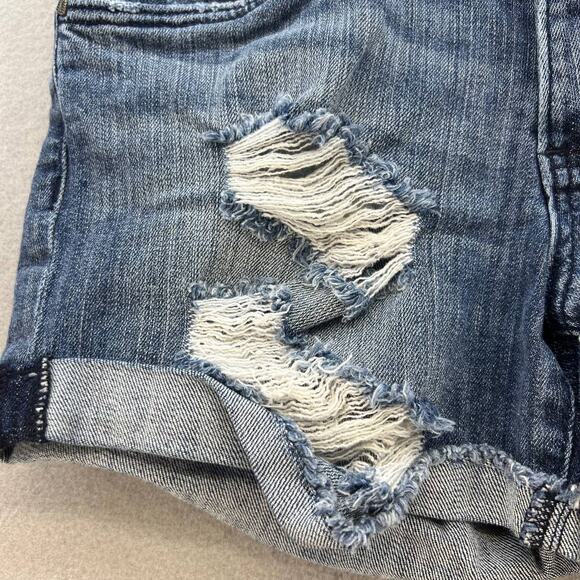 Kut from the Kloth Women's Blue The Madeline Boyfriend Shorts Size 4 Distressed - Picture 4 of 16